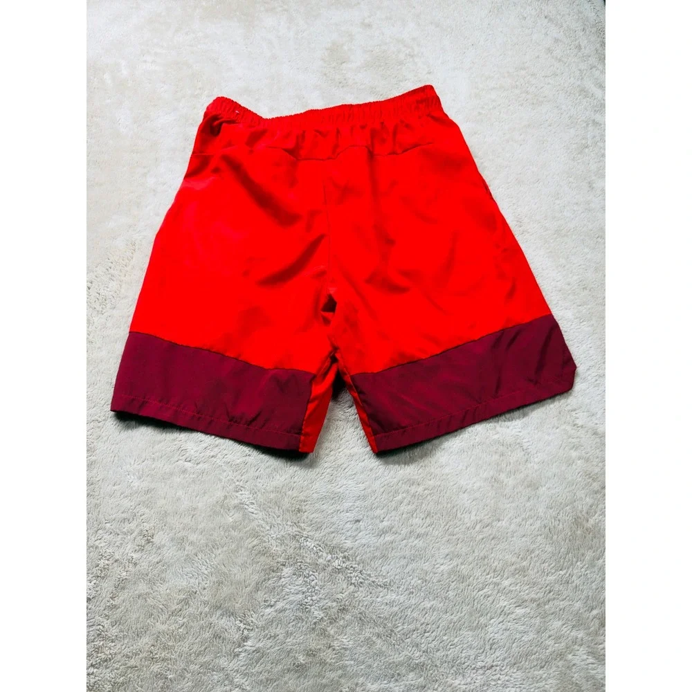 Nike Mens Red Burgundy Colorblock Athletic Basketball Shorts Small